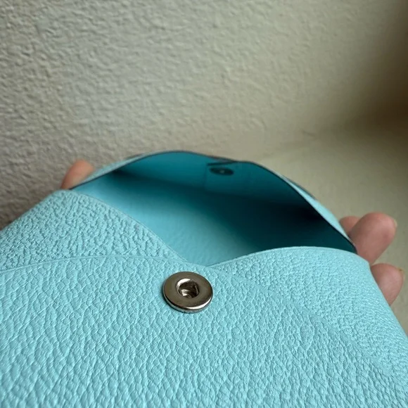 Hermès Light Blue Calvi Card Holder